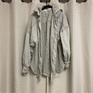 Free people button up hoodie cardigan